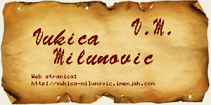 Vukica Milunović vizit kartica
